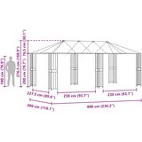 Okvir za gazebo 6 x 3 m Crna Čelik | shoptok.hr