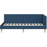  Kutni okvir kreveta Plava 90 cm x 190 cm Tkanina i šperploča | shoptok.hr