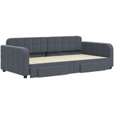 vidaXL Dnevni krevet na razvlačenje i ladice tamnosivi 100 x 200 cm | shoptok.hr