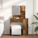  Toaletni stol s LED-om staro drvo 86 5x35x136 cm | shoptok.hr