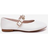 Boto Women's Ballet Flats With Strap And Golden Decorations White Firicene | Shoptok.si