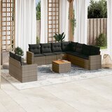  10-dijelni set vrtnih sofa od poliratana s jastucima sivi | shoptok.hr
