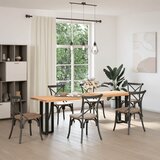 Maison Chic konzolna miza - miza ob steni noge T-oblika 2 kosa črna 38x25x(72-73) cm jeklo, (21785971) | Shoptok.si