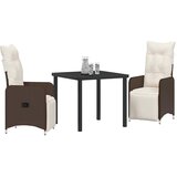  Vrtni set za objed 3 pcs Smeđa poliratan | Eponuda.com