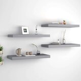 vidaXL plutajuće zidne police 4 kom sive 60 x 23,5 x 3,8 cm MDF | shoptok.hr