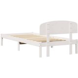  Krevetna konstrukcija Bijelo 90 x 190 cm Čvrsto borovo drvo | shoptok.hr