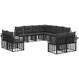  Set vanjskih sofa s jastukom 11 pcs Crna i tamno siva Poliester | shoptok.hr