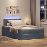 vidaXL Otomanski posteljni okvir z vzmetnico siv 120x200 cm žamet | Shoptok.si