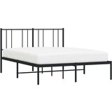 Metalni okvir za krevet s uzglavljem crni 135x190 cm | shoptok.hr
