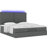 Otomanski krevet s madracem i LED tamnosivi 180x200cm tkanine | shoptok.hr