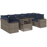 vidaXL Vrtni set od 8 dijelova s jastucima sivi poliratan - Siva bez spremišta 1 | shoptok.hr