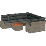  Sjedeća garnitura za vrt 9 kom. Siva poliratan 234 x 234 x 69 cm | shoptok.hr