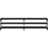 TV ormar Crni hrast 200 x 30 x 50 cm Obrađeno drvo i čelik | Eponuda.com