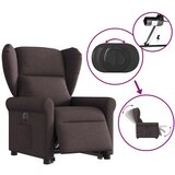  Električni naslonjač na podizanje od tkanine tamnosmeđi | shoptok.hr