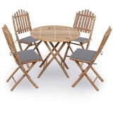  5-dijelni sklopivi vrtni blagovaonski set od bambusa Siva 40 x 40 x 4 cm | Shoptok.si