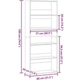 Ormarić za knjige boja hrasta 80x30x189 cm konstruirano drvo | shoptok.hr
