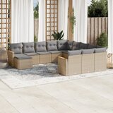 Maison Chic Seti vrtnega pohištva - Vrtna garnitura - Vrtni pohištvo set 12-delna z blazinami bež poli ratan, (21817365) | Shoptok.si