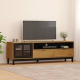 vidaXL TV ormarić sa staklenim vratima FLAM 158x40x50 cm od borovine | shoptok.hr