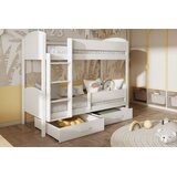 Molarem Home Drveni dječji krevet na kat Jordan s ladicom - bijeli - 190x90 cm - Bez madraca | shoptok.hr