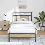 vidaXL Posteljni okvir brez vzmetnice hrast 90x200 cm inženirski les | Shoptok.si