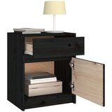  Nočna omarica 2 kosa črna 40x31x50 cm trdna borovina, (20733879) | Shoptok.si