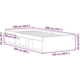 vidaXL Okvir kreveta bez madraca staro drvo 100x200 cm | shoptok.hr