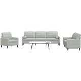  3-dijelni set sofa s jastucima svjetlosivi baršunasti | shoptok.hr