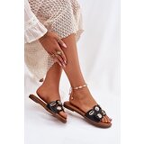 Boto Women's Flat Sandals With Golden Studs Black Nalothiel | ePonuda.com
