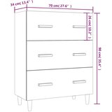  Komoda bijela 70 x 34 x 90 cm od konstruiranog drva | shoptok.hr