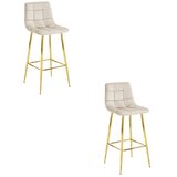  ARCETO barski stolac - bež baršun / ZLATNE noge x 2 | shoptok.hr