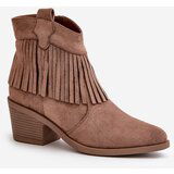 S. BARSKI Women's Cowboy Boots With Zip Eco Suede Brown S.Barski | Shoptok.si