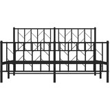  Metalni okvir kreveta uzglavlje i podnožje crni 150x200 cm | shoptok.hr