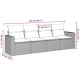  4-dijelni set vrtnih sofa s jastucima svijetlosivi poliratan | shoptok.hr