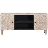 TV ormar s pohranom Bijelo 105 x 33 5 x 46 cm Čvrsto drvo manga - Bijelo | shoptok.hr