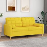  Dvosjed s ukrasnim jastucima svjetložuti 140 cm od tkanine | shoptok.hr