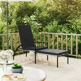 Maison Chic Ležalnik - Sončna ležalnik s stolčkom za noge PE ratan siv, (22043509) | Shoptok.si