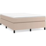vidaXL Box spring postelja z vzmetnico kapučino 160x200cm umetno usnje | Shoptok.si