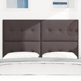 vidaXL Vzglavje z gumbi Temno rjavo 140 cm Tkanina, (22052122) | Shoptok.si