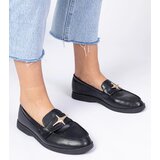 D/CEO marka niezdefiniowana Black women's moccasins with gold decoration Senna | ePonuda.com