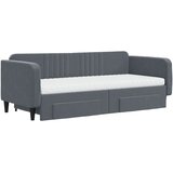  Dnevni krevet na razvlačenje tamnosivi 90 x 200 cm baršunasti | shoptok.hr