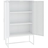  Visoka komoda bijela 80 x 35 x 135 cm čelična | shoptok.hr