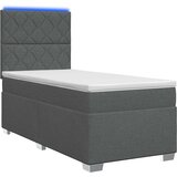  Krevet s box springom, madracem i LED-om Tamnosiva 90 x 190 cm | shoptok.hr