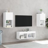  4-dijelni zidni TV ormarići s LED svjetlima bijeli | shoptok.hr