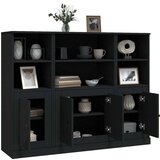  Visoke komode 3 kom crni od konstruiranog drva | shoptok.hr