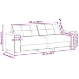  Set sofe od 3 dijela s jastučićima u krem baršunu | shoptok.hr