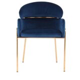 Kayoom NASLANJAČ, les, kovina, umetna masa, tekstil modra, zlate barve | Shoptok.si