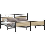 Metalni Kovinski posteljni okvir brez vzmetnice sonoma hrast 200x200 cm, (21829294) | Shoptok.si