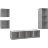 TV 4-dijelni set TV ormarića siva boja betona konstruirano drvo | shoptok.hr