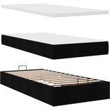  Otomanski okvir kreveta s madraca crni 80x200cm od tkanine | shoptok.hr