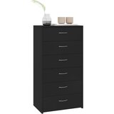  Komoda sa 6 ladica crna 50 x 34 x 96 cm od konstruiranog drva | shoptok.hr